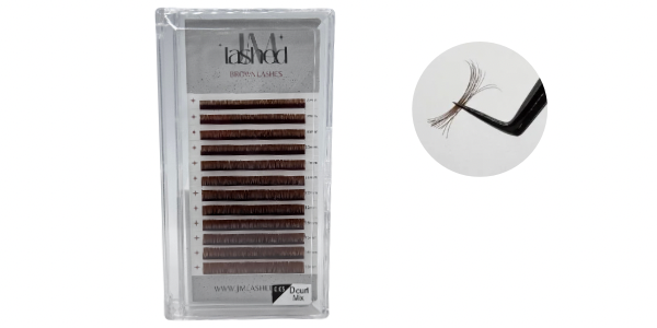 Brown Volume Lash Tray Warm Tone Mix Length
