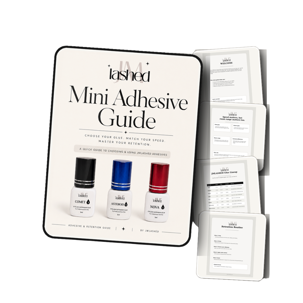 JMLASHED Adhesive Mini Guide | Lash Glue & Retention Tips